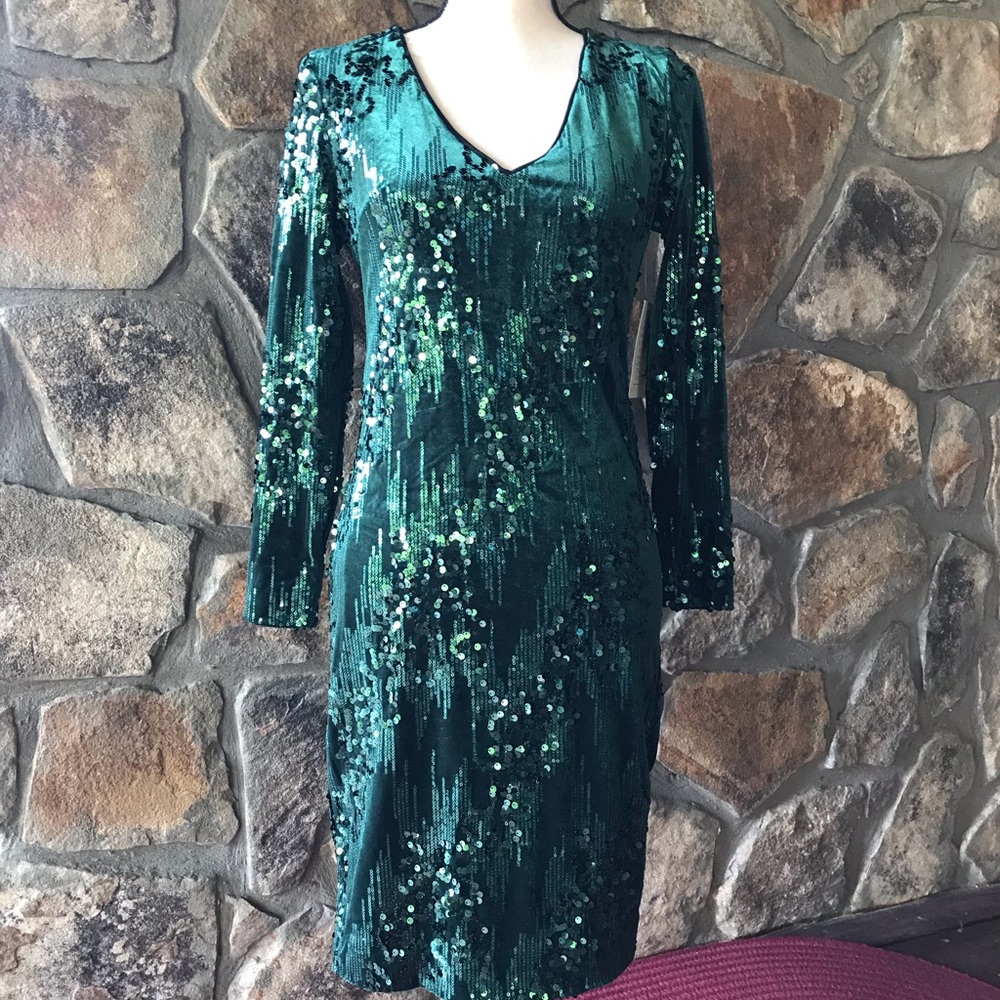 Boston Proper velveteen/sequined Dress